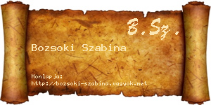 Bozsoki Szabina névjegykártya